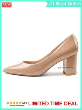 Women's Pointed Toe Chunky Block Heel Pumps 2.5 Inch Work Shoes